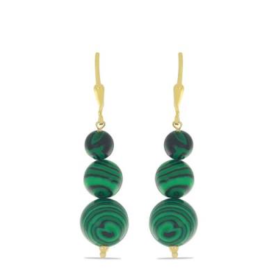 BUY NATURAL MALACHITE GOLD PLATED NUGGETS EARRING
